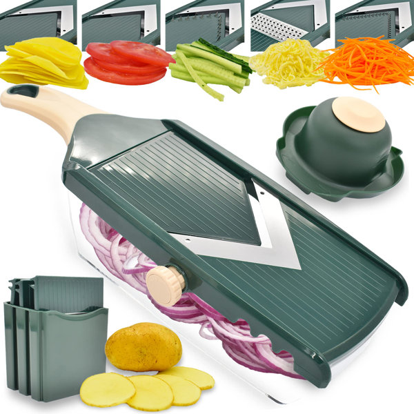 ColorLife Adjustable Mandoline Slicer For Kitchen,Ultra Sharp VBlade